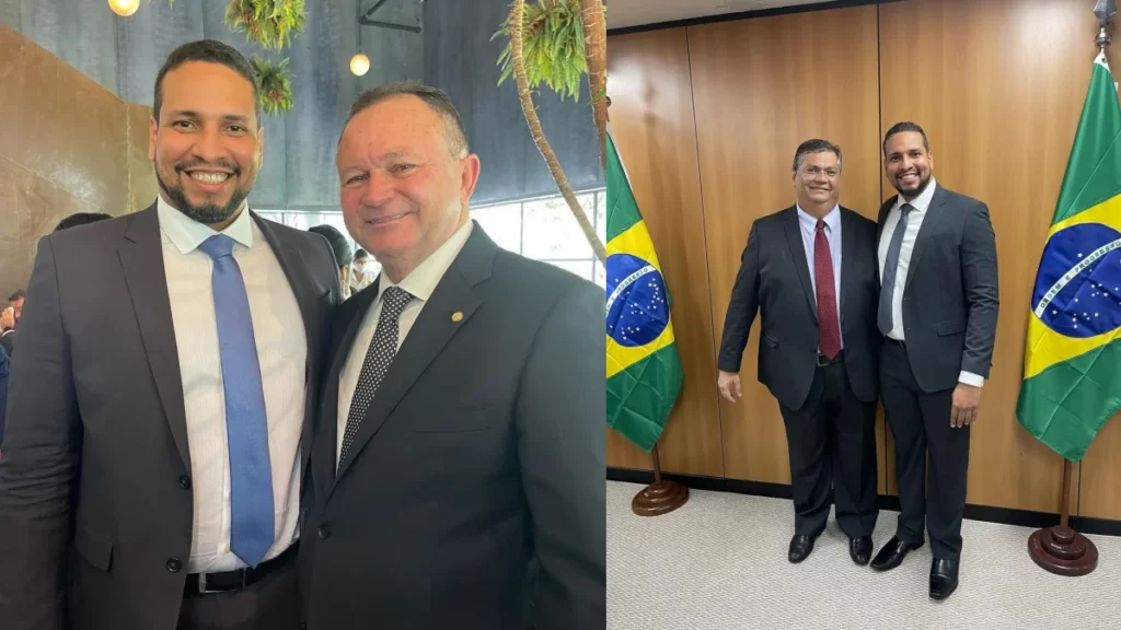 Dr Lúcio Henrique ao lado do governador Carlos Brandão e ministro Flávio Dino